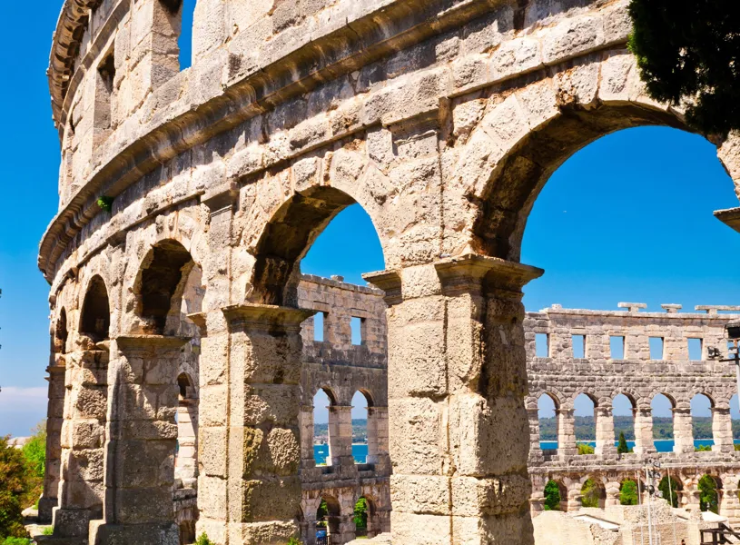 The Roman Amphitheatre Arena in Pula, Istria, Croatia