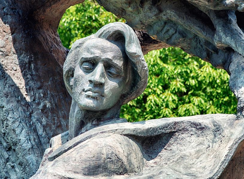 The Statue of Frédéric Chopin in Warsaw, Poland