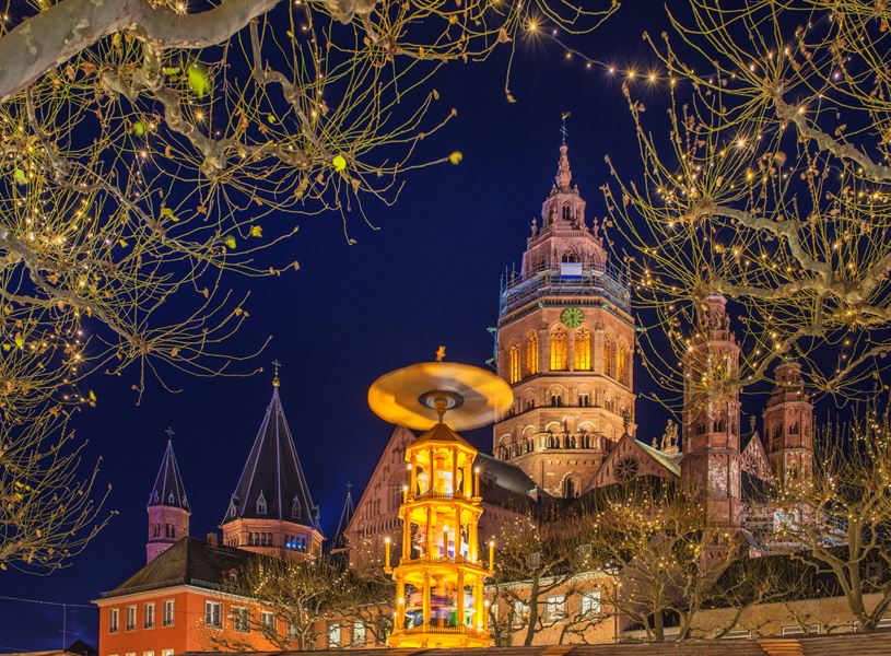 Mainz Cathedral at Christmas in Mainz, Germany
