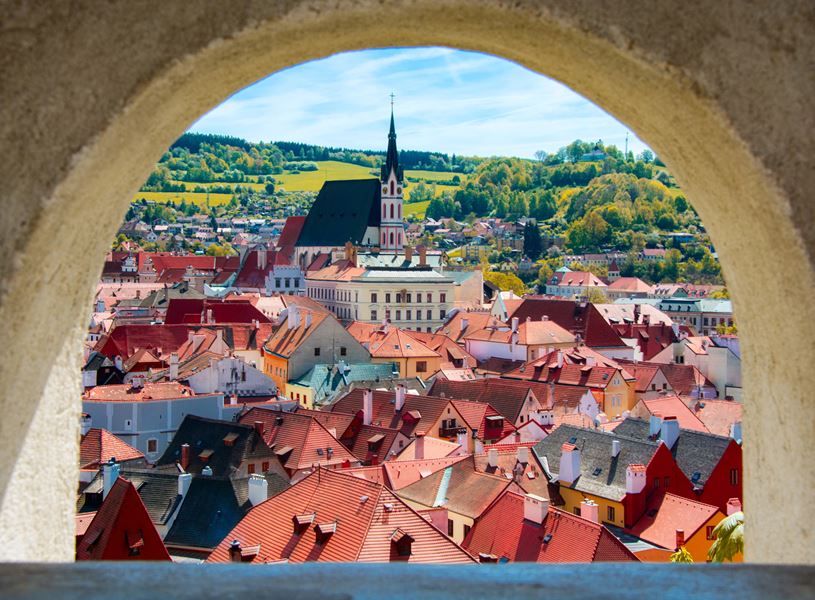 View from Castle in Cesky Krumlov, Czech Republic