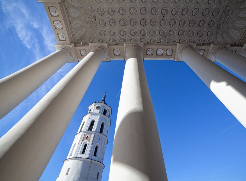 Cathedral and bell tower in Vilnius, Lithuania