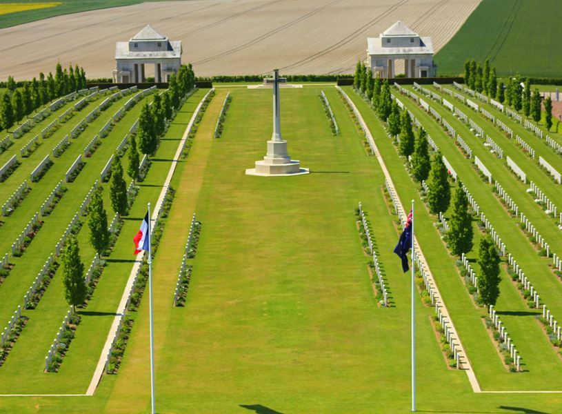 Australian military cemetery of the first world war at Villers Bretonneux, France