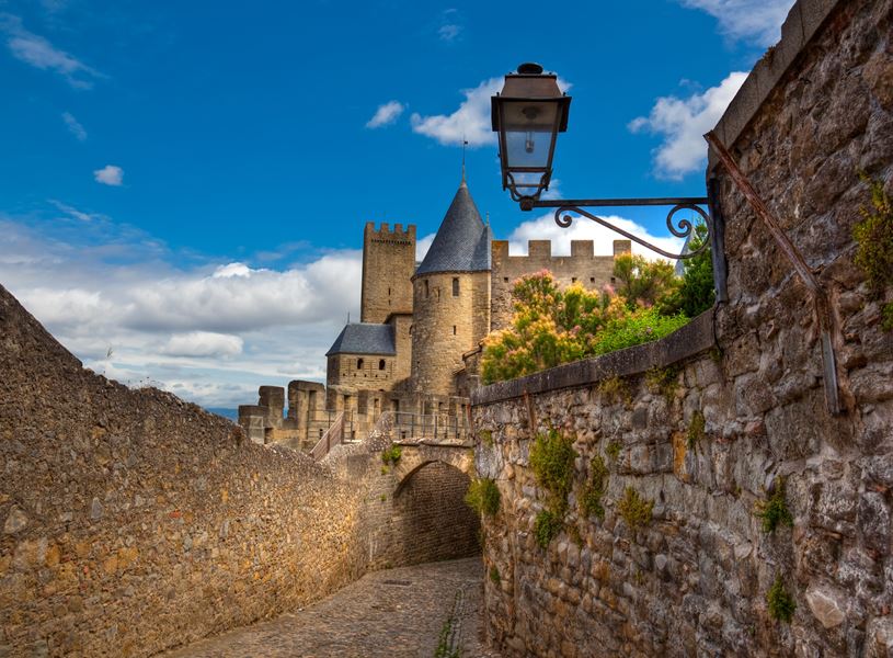 The city walls of Carcassonne, France