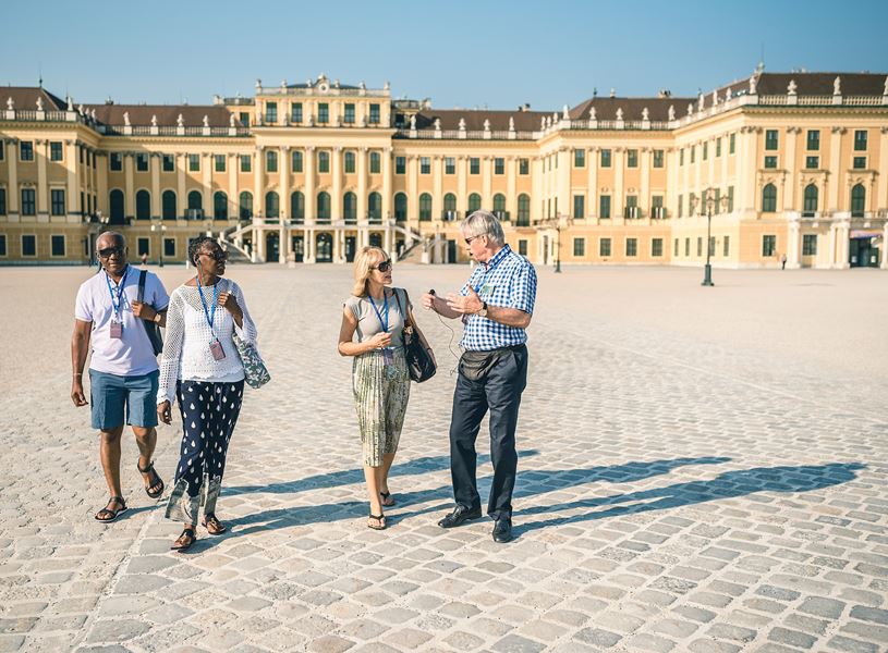 Guests and Local Expert at Schonbrunn Palace Vienna Austria
