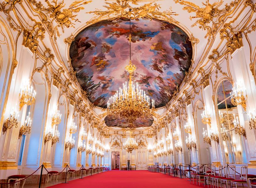 Inside the Schonbrunn Palace in Vienna, Austria