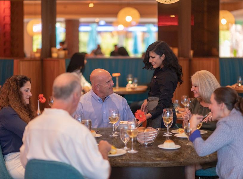 Guests enjoying a delicious dinner