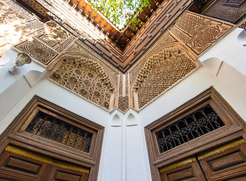 Details of Interior of Bahia palace in Marrakesh, Morocco