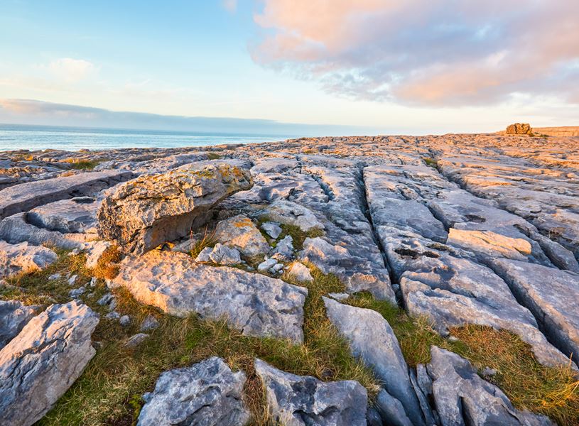 Limestone landscape of The Burren in Galway, Ireland