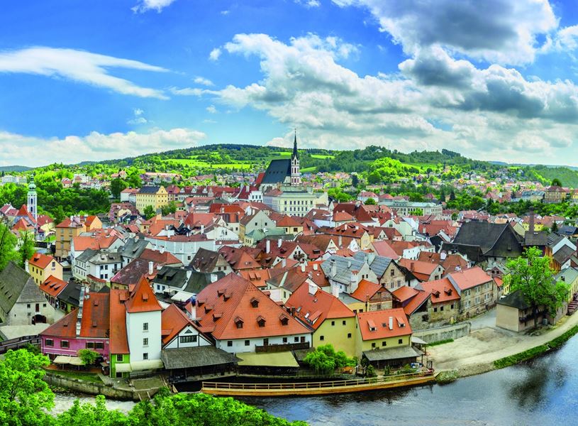 Panoramic view of Cesky Krumlov, Czech Republic
