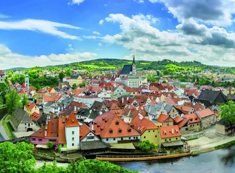 Panoramic view of Cesky Krumlov, Czech Republic