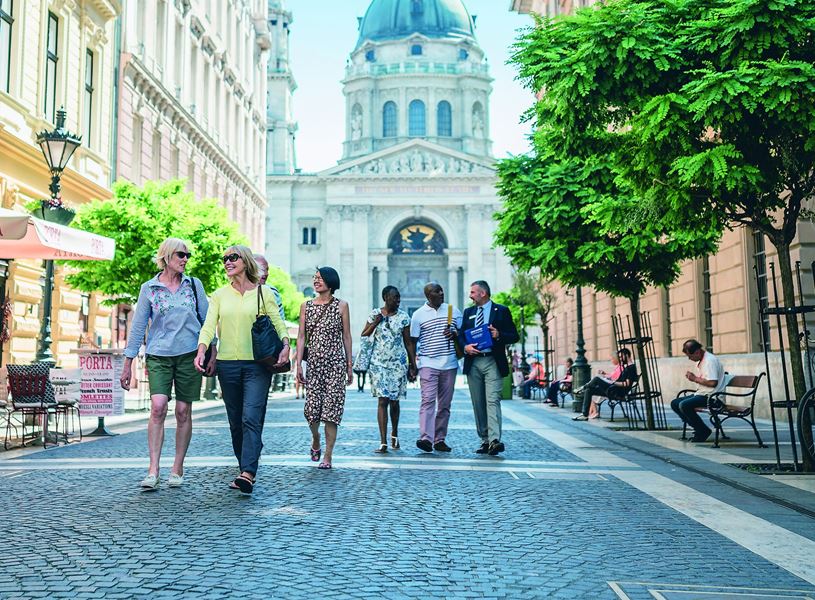 Guest stroll the streets of Budapest, Hungary