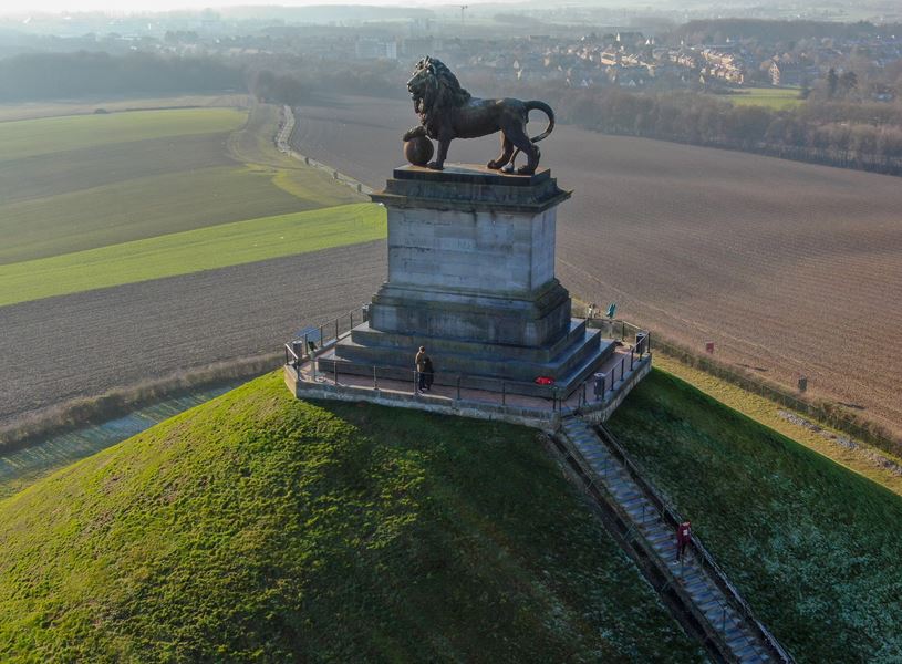 The Lion's Mound on the battlefield of Waterloo, Belgium