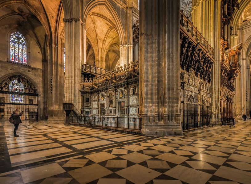 Interior of Seville Cathedral, Seville, Spain