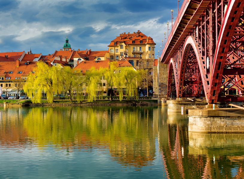 Drava River in Maribor, Slovenia