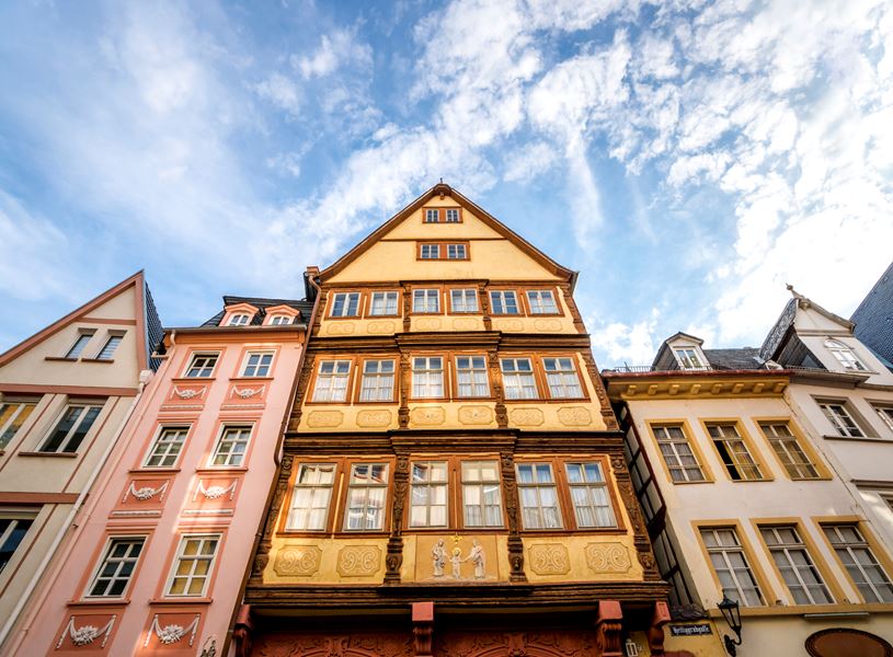 Half-timbered houses in Mainz, Germany