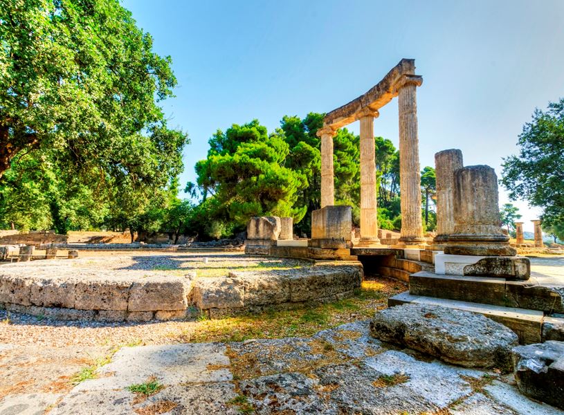 Ruins of the ancient site of Olympia, Athens, Greece