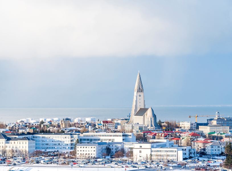 Hallgrimskirkja church in Reykjavik, Iceland