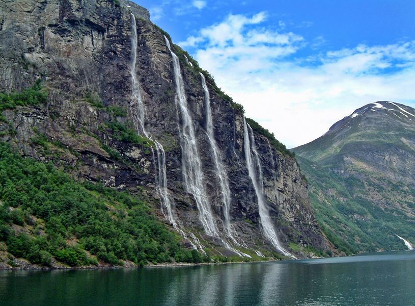 Seven Sisters Waterfall in Geiranger, Norway 
