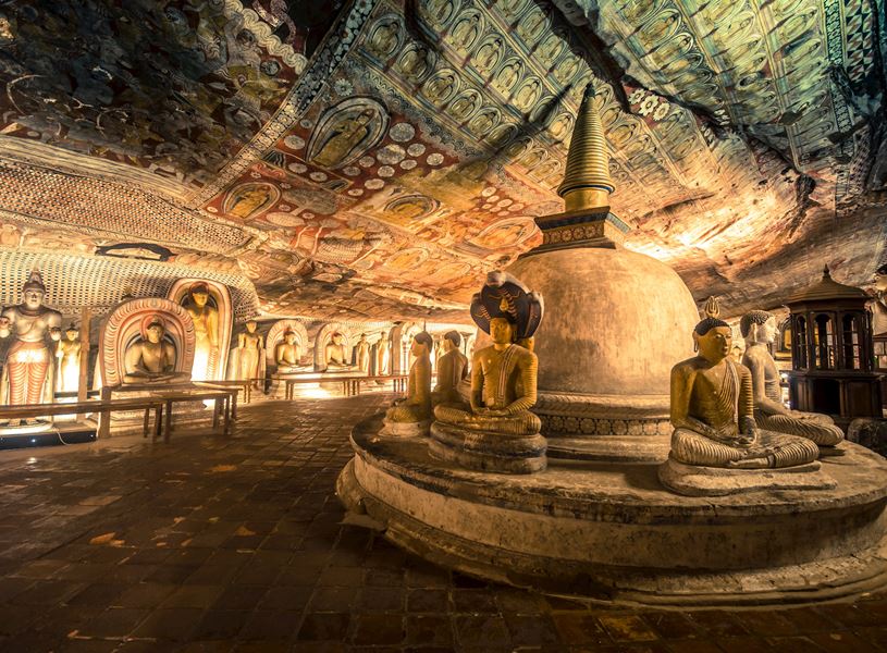 Dambulla Raja Maha Vihara Golden Caves Kandy, Sri Lanka