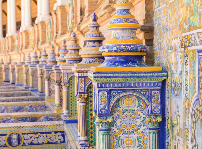 Colourful ceramic decoration, Seville, Spain
