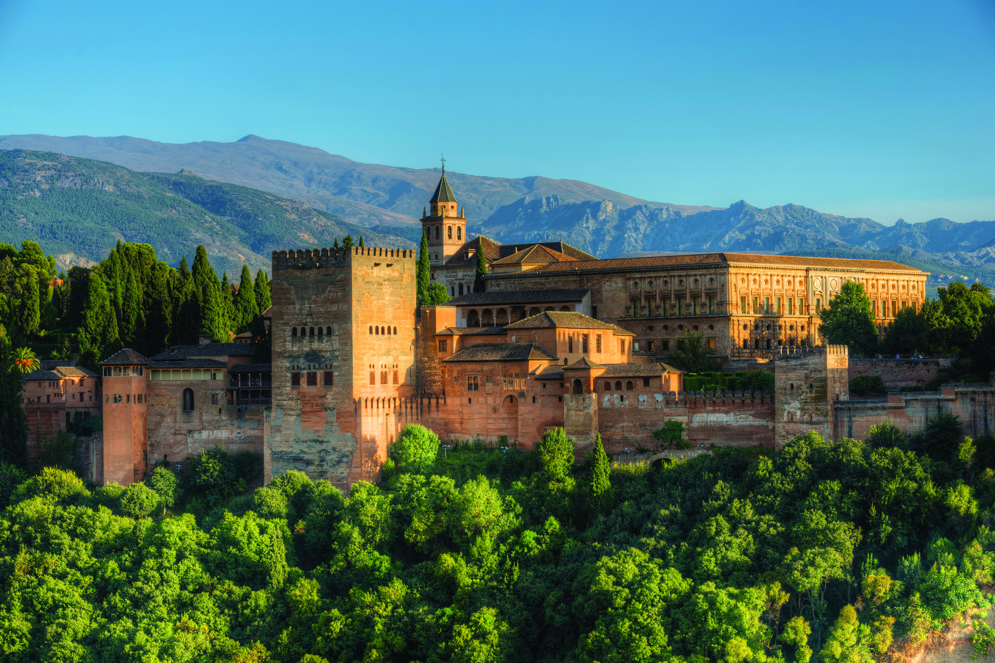 The Alhambra palace and fortress complex in Granada, Spain