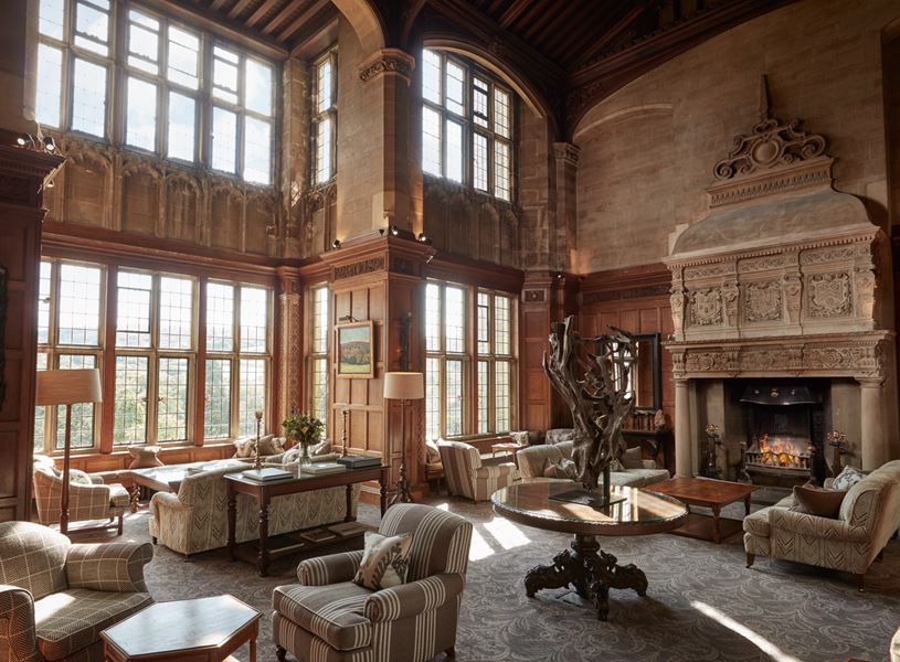 The Cathedral room of Bovey Castle in Bovey, Dartmoor National Park, England
