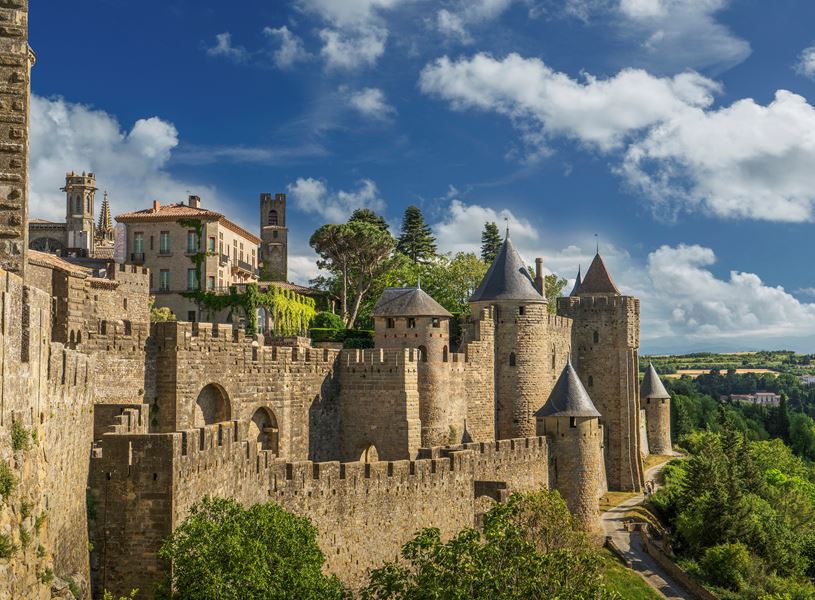 The fortified city of Carcassonne, France 