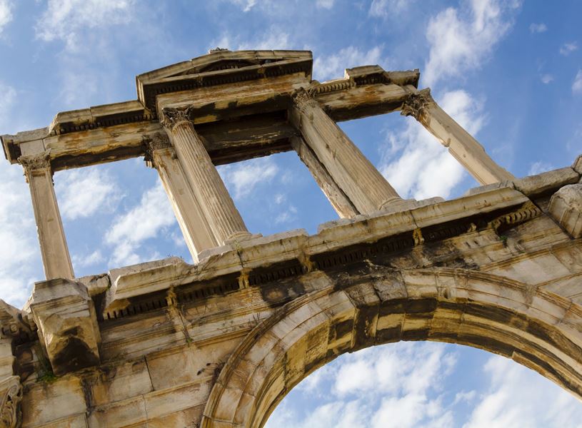 The Arch of Hadrian in Athens, Greece