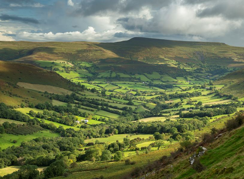 Beautiful countryside in Brecon Beacons National Park, Wales