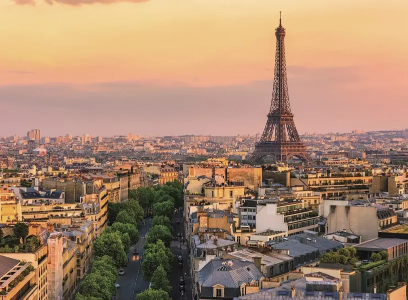 Skyline of Paris with Eiffel Tower, Paris, France
