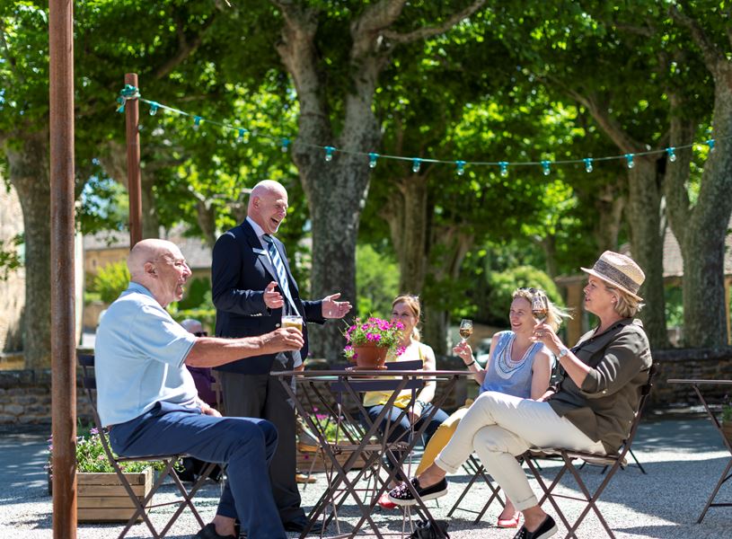 Guest enjoying drinks and the sunshine in Albi, France
