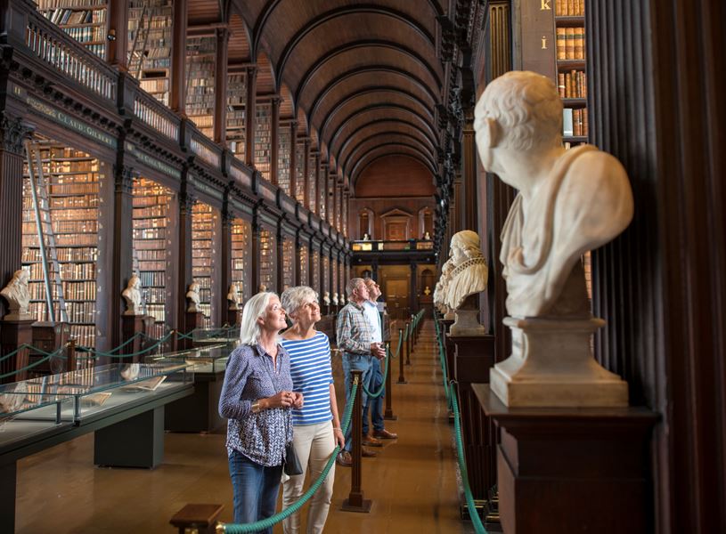Guests enjoy their VIP entrance to the Trinity College library in Dublin, Ireland