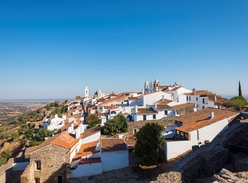 Roof top view of  Monsaraz town, Monsaraz, Spain