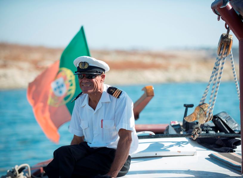 Captain on a Monsaraz cruise, Monsaraz, Portugal