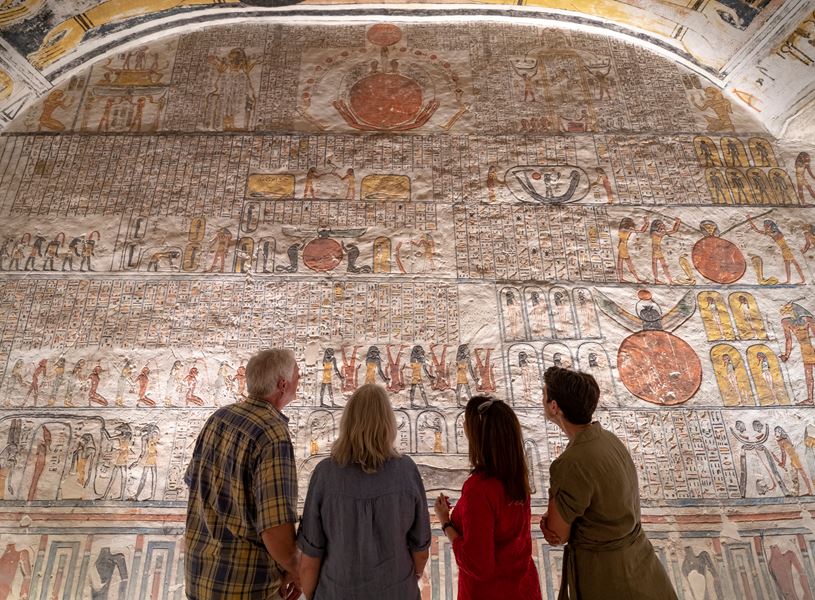 Guests inside the Valley of the Kings, Egypt