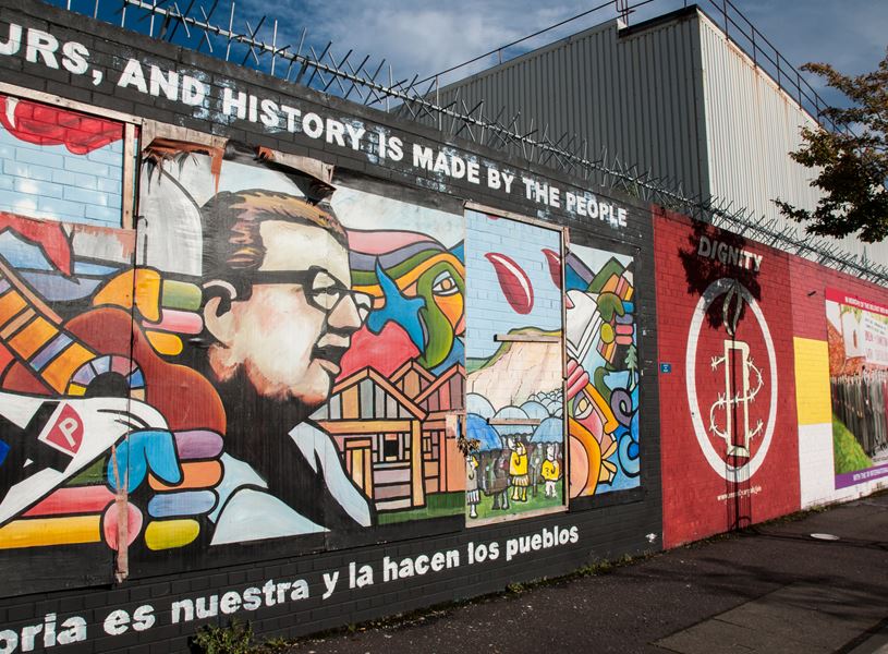 Salvador Allende's mural in Belfast, Northern Ireland
