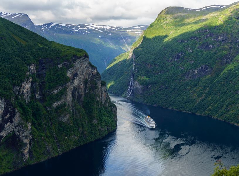 View of the Geirangerfjord in Norway 
