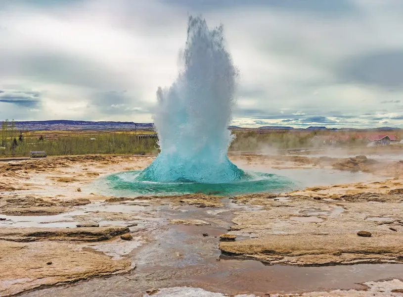 See the erupting Geyser, Iceland