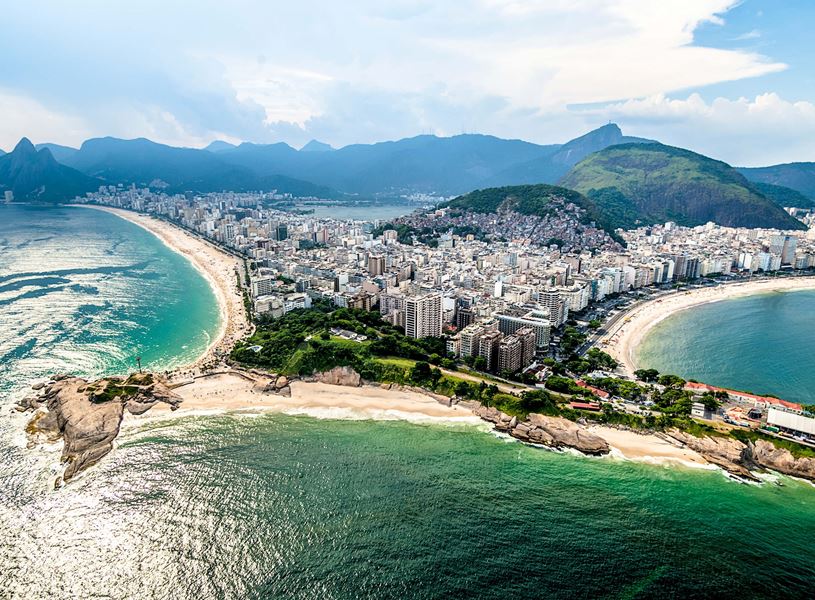 Aerial view of Arpoador in Rio de Janeiro​, Brazil