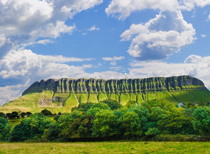 Benbulbin or Ben Bulben rock formation near Drumcliffe in Ireland