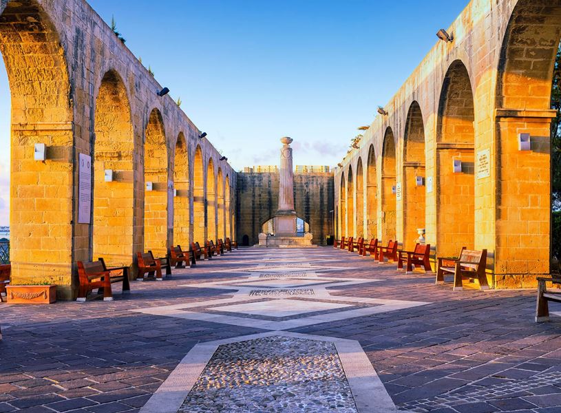 Upper Barrakka Gardens in Valetta, Malta
