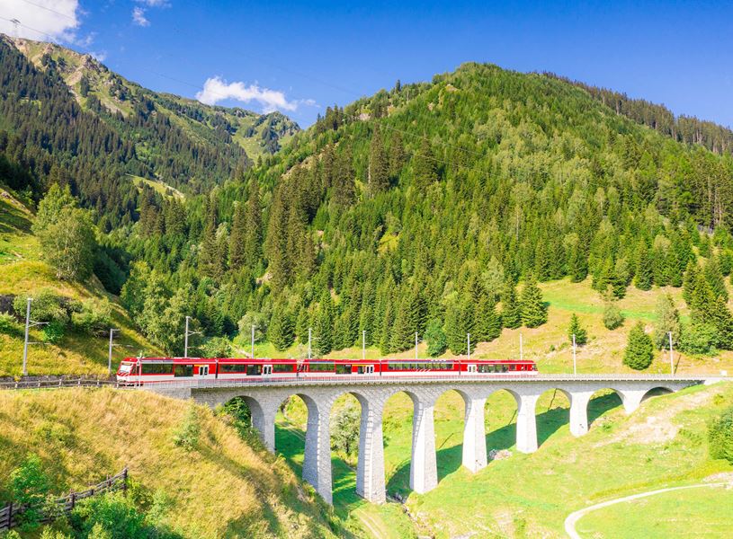 Travel on the Glacier Express, Switzerland