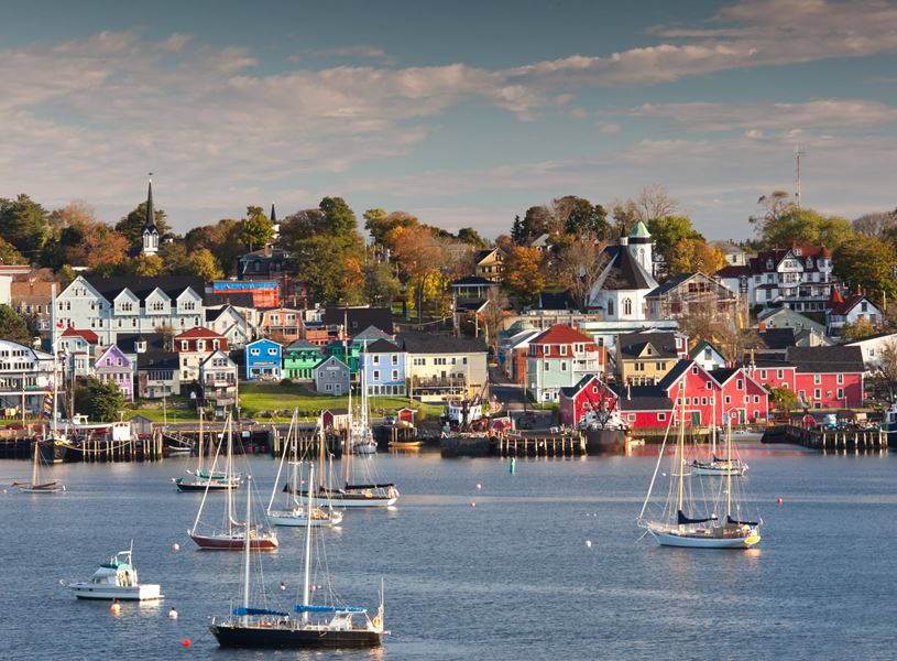 Waterfront view of Lunenburg, Nova Scotia, Canada