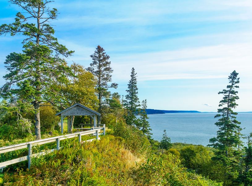 Coastal landscape in Fundy Trail Parkway, New Brunswick, Canada