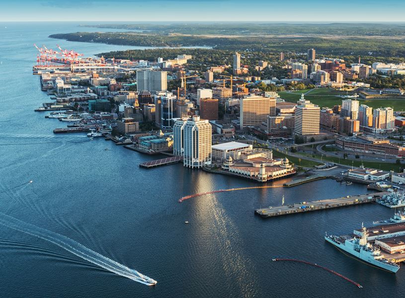 Aerial view Halifax Waterfront, Halifax, Canada