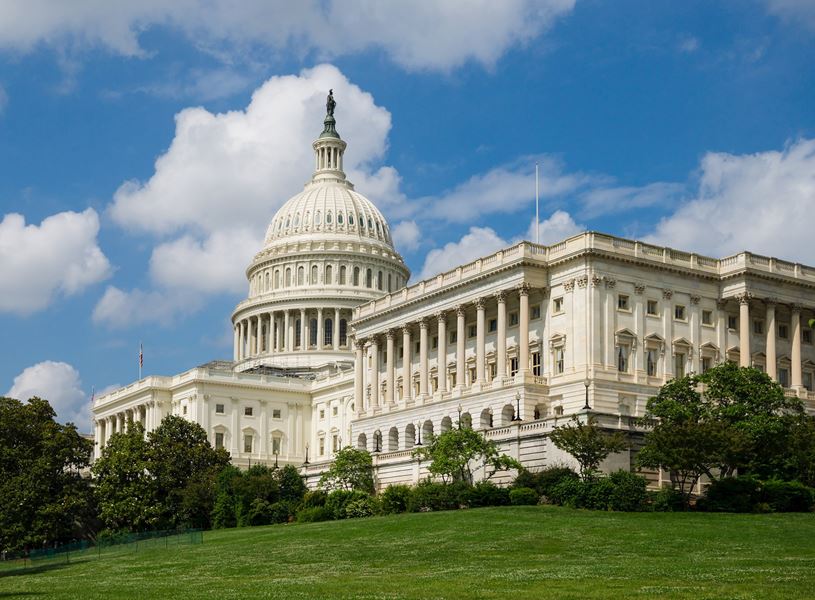Lawn leading to United States Capitol, Washington, D.C, USA
