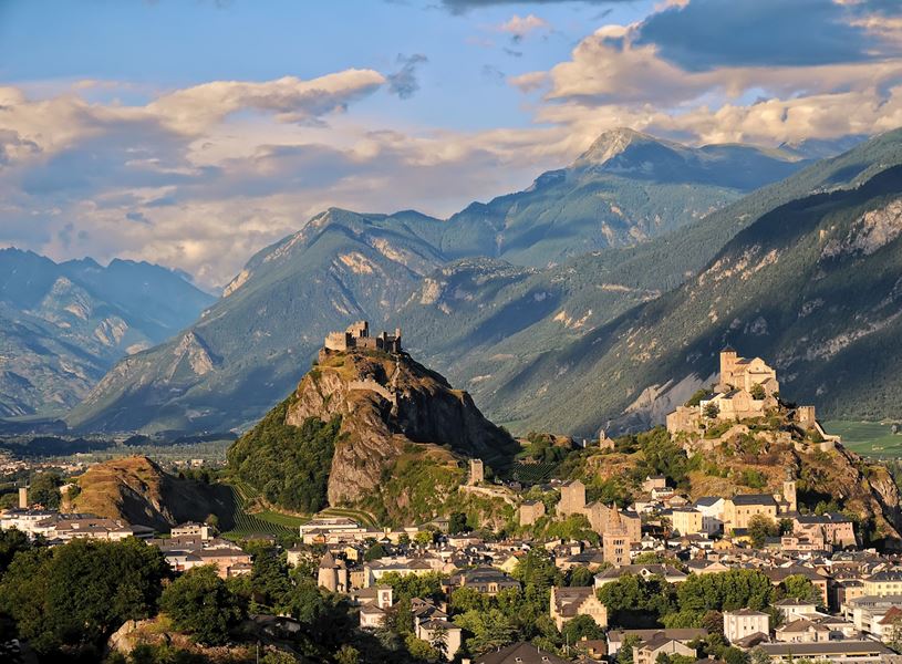 Château de Tourbillon and Château de Valère Sion, Switzerland