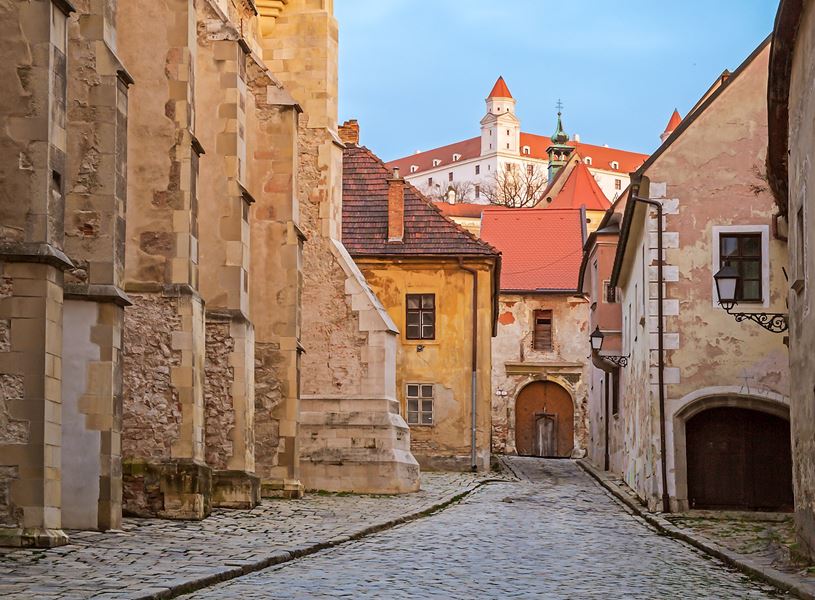 Old Street In Bratislava, Slovakia