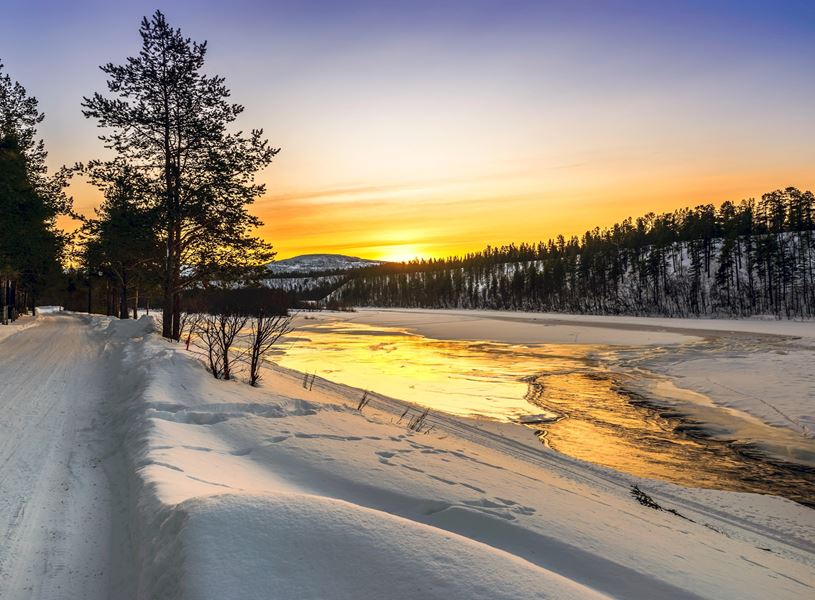 Frozen Alta River Sorrisniva, Norway