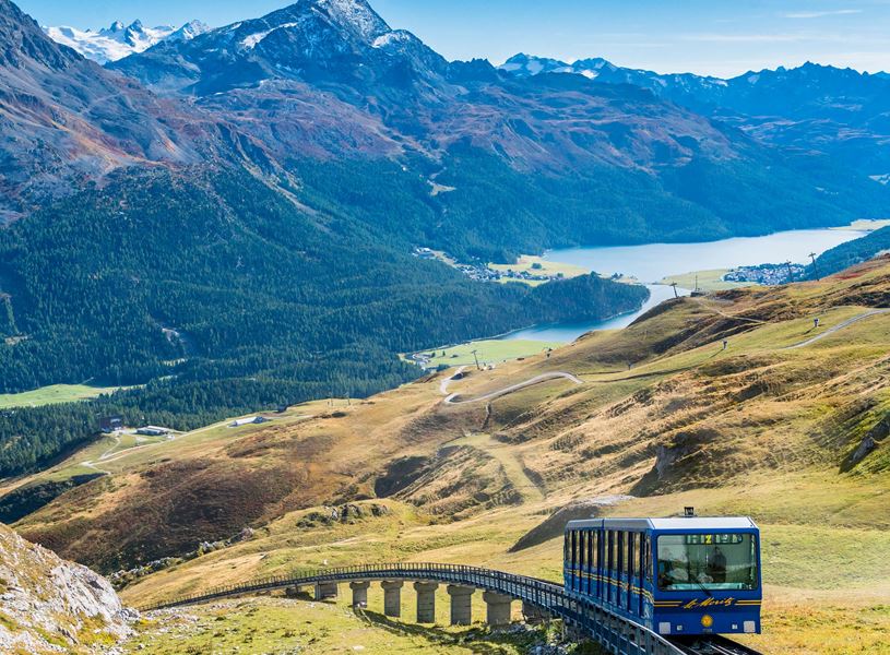 Chantarella Corviglia Funicular St Moritz Travel Pass St Moritz, Switzerland